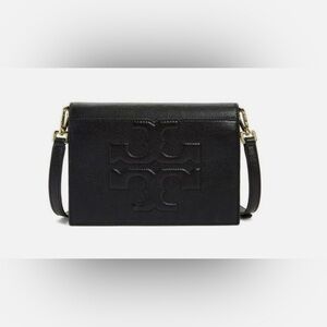 Tory Burch Black  ' Bombe T Combo ' Leather Crossbody Bag MSRP